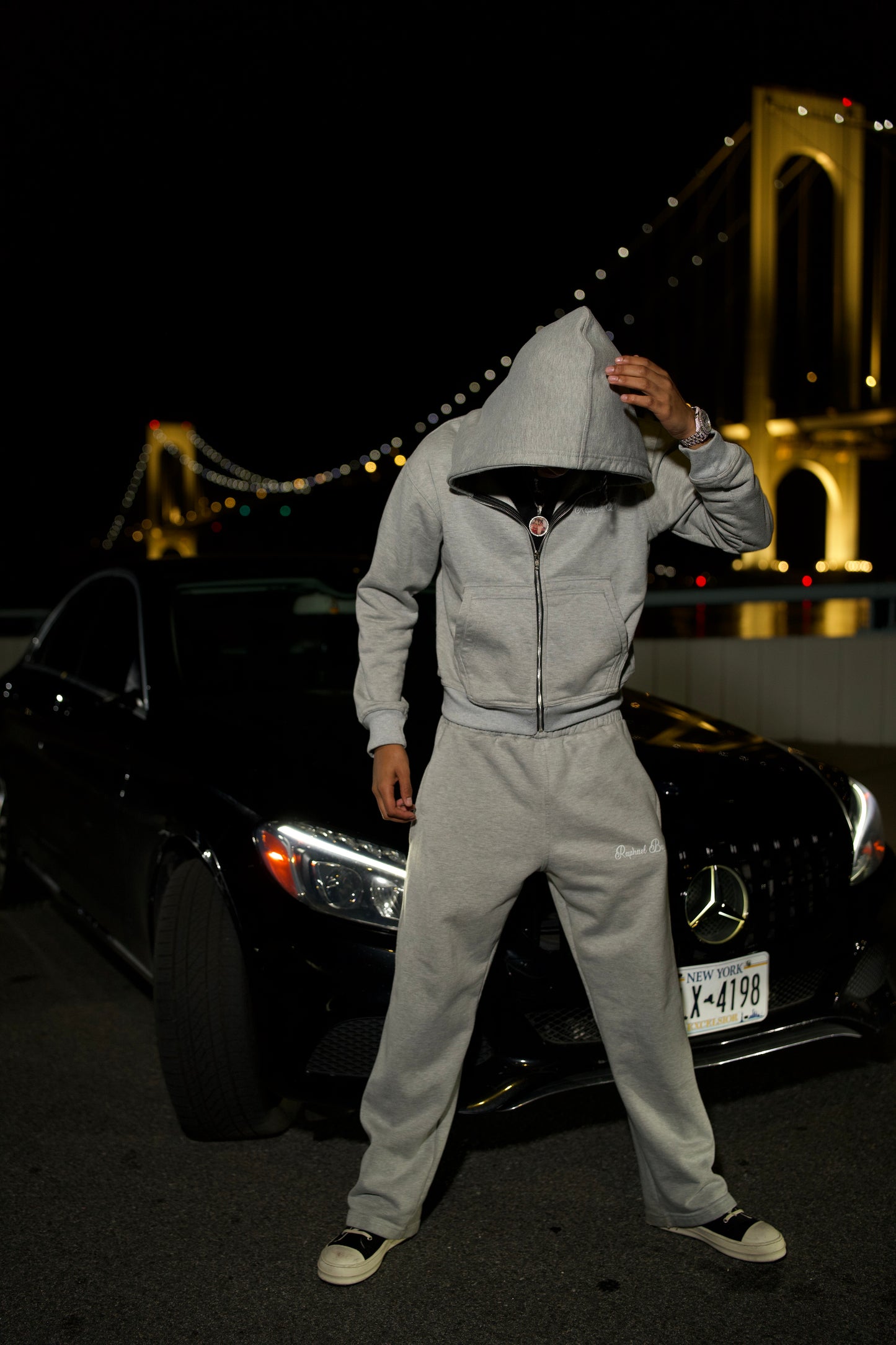 Grey Raphael Baez sweatsuit